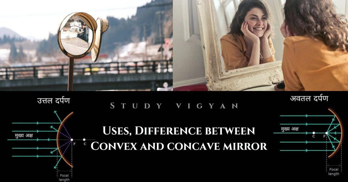उत्तल और अवतल दर्पण के उपयोग, अंतर, पहचान | Use, Difference and Identification of Convex and Concave Mirror 2023