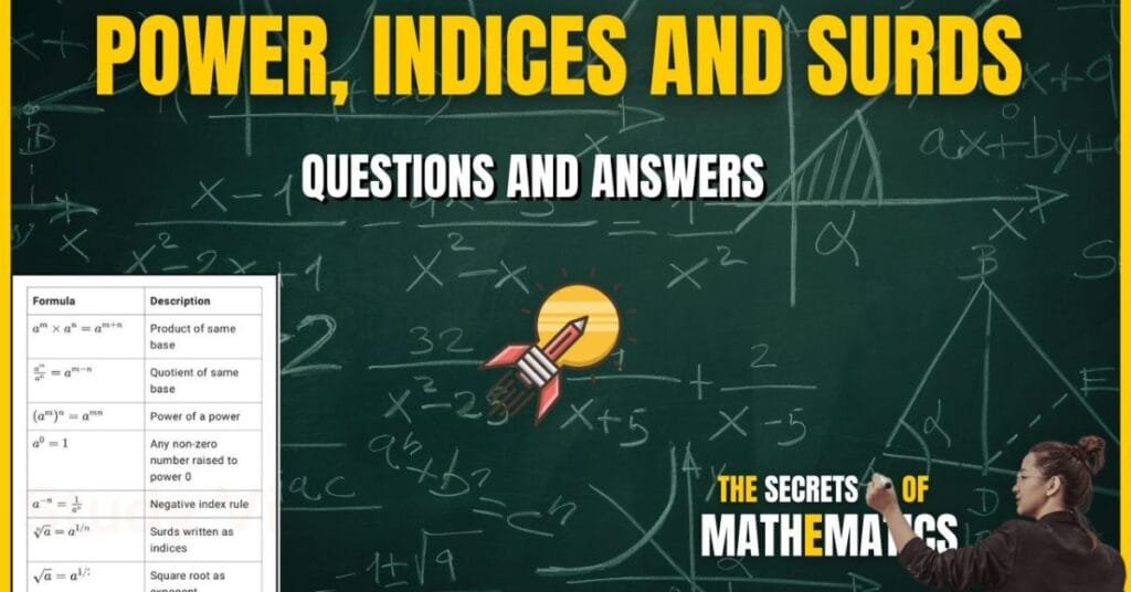power, indices and surds questions